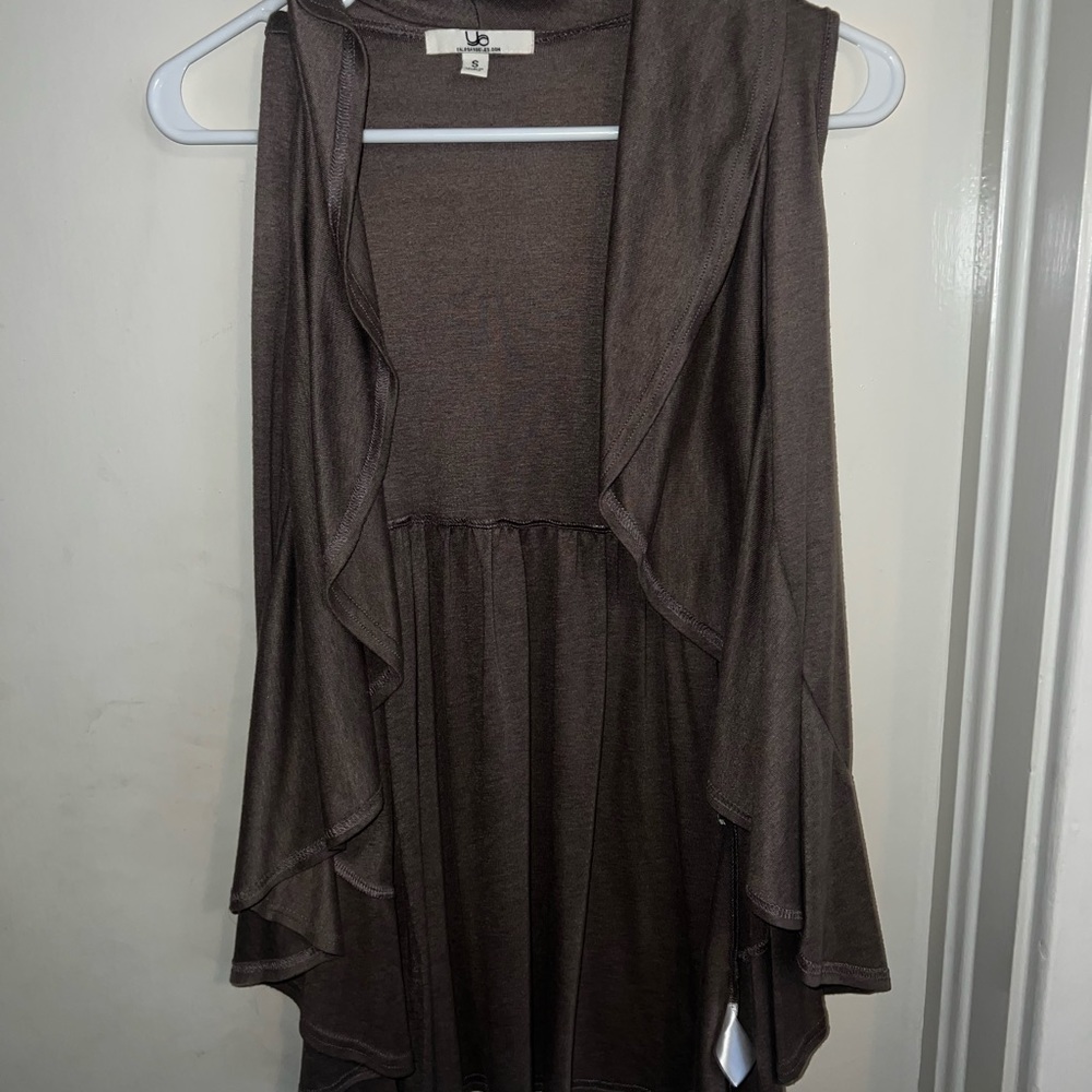 Womens Brown Lightweight Sweater Vest